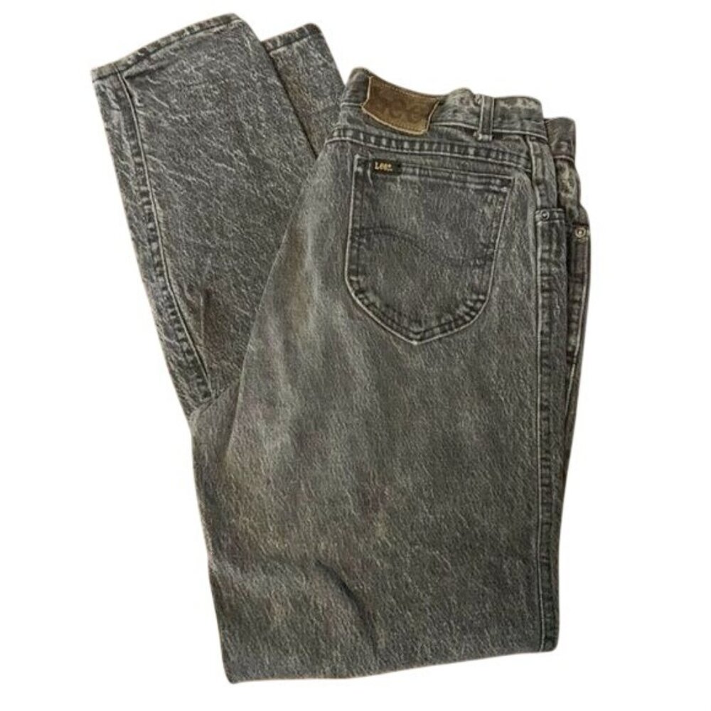 Vintage Lee  13 Medium 30x32 High Waist Tapered 80s‎ 90s Acid Wash Women’s Jeans